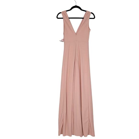 BIRDY GREY Shamin V Neck Crepe Gown in Rose Quartz - Picture 3 of 8